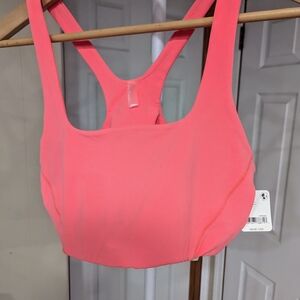 Free People Movement Even Better Square Neck Bra NWT Size Large Neon Coral